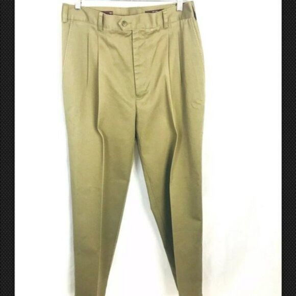 Nordstrom Khaki Pleated Dress Pants Slacks Mens Y - Picture 3 of 5